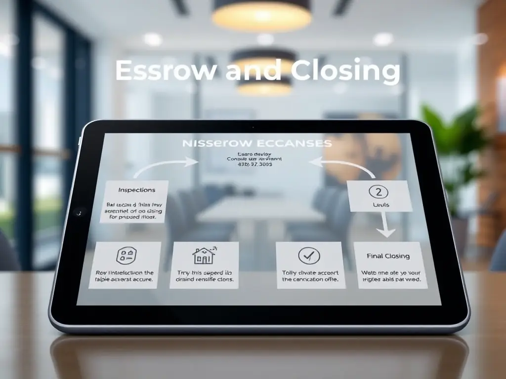 A digital display showing a clear and concise closing timeline, highlighting key milestones and transparent communication.