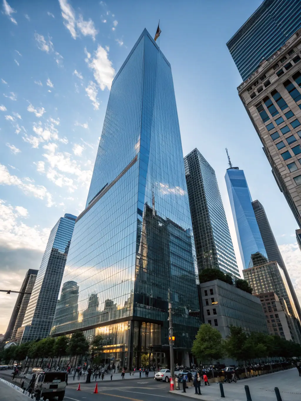 A high-rise commercial building with glass windows reflecting the city skyline, symbolizing commercial real estate.