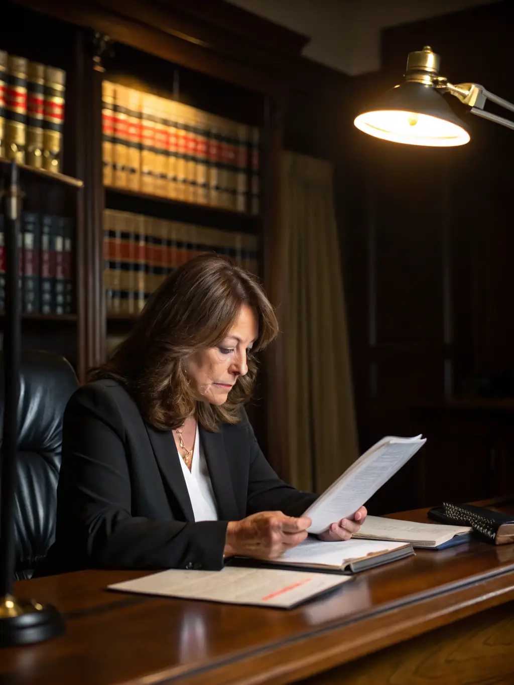 An image of a lawyer reviewing real estate documents, highlighting the legal expertise involved in ClearPath Closing's services.